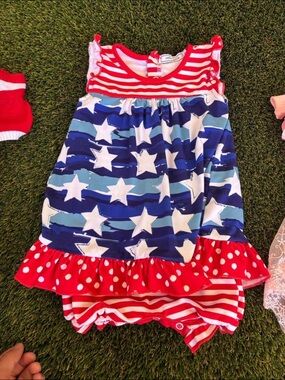 Little Millie Red & White Striped Baby Bodysuit